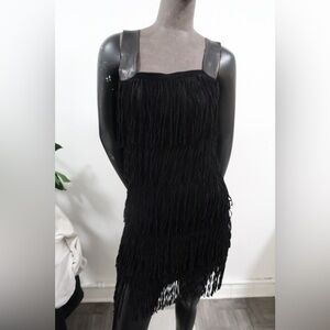 Fringe leather dress